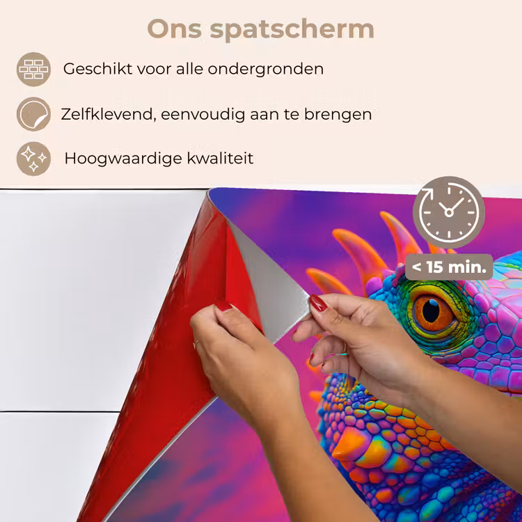 Kameleon - Dieren - Neon - Kleur keuken achterwand spatscherm klein -spatscherm_NL