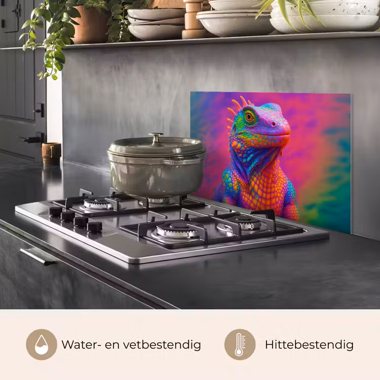 Kameleon - Dieren - Neon - Kleur keuken achterwand spatscherm klein -usp_NL
