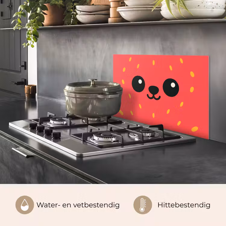 Kat - Aardbei - Cartoon keuken achterwand spatscherm klein -usp_NL