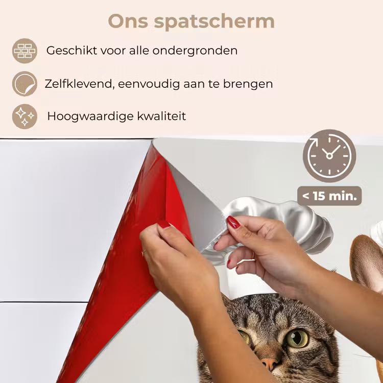 Kat - Hond - Kokskleding keuken achterwand spatscherm klein -spatscherm_NL