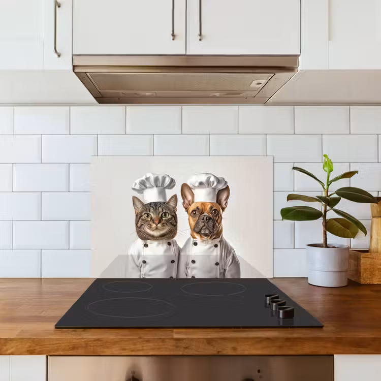 Kat - Hond - Kokskleding keuken achterwand spatscherm klein -sfeer2