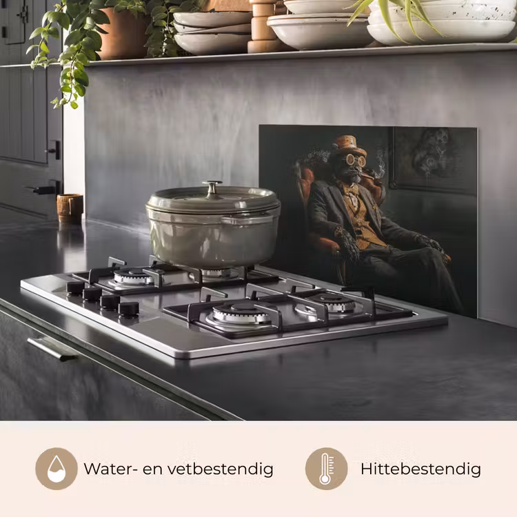 Kat - Pak - Oranje - Sigaar keuken achterwand spatscherm klein -usp_NL