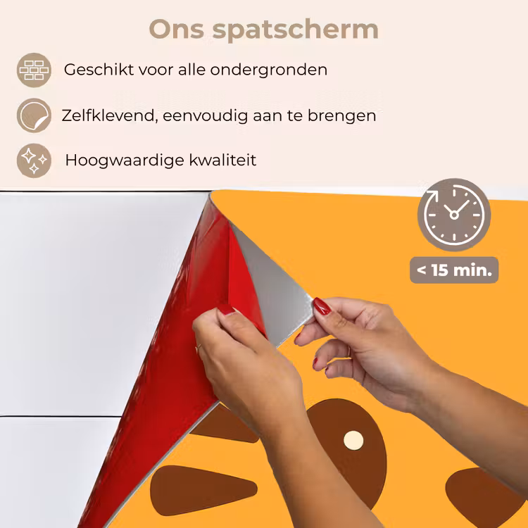 Kat - Simplistisch - Oranje - Vrolijk keuken achterwand spatscherm klein -spatscherm_NL