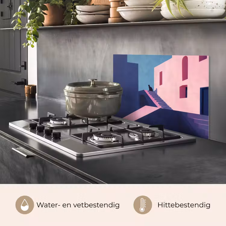 Kat - Trap - Gebouwen - Schaduwcontrasten keuken achterwand spatscherm klein -usp_NL