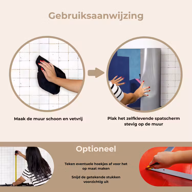Kat - Trap - Gebouwen - Schaduwcontrasten keuken achterwand spatscherm klein -gebruiksaanwijzing_NL