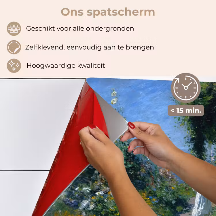 Kat - Vrouw - Bloemen - Huis keuken achterwand spatscherm klein -spatscherm_NL