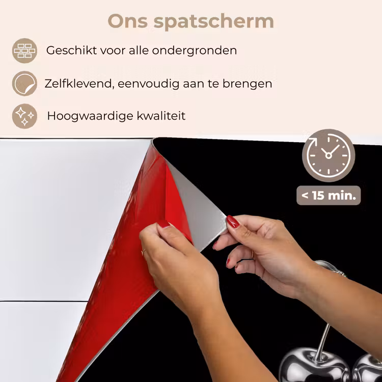 Kers - Luxueus - Metallic keuken achterwand spatscherm klein -spatscherm_NL
