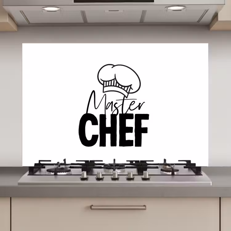 Keuken - Koken - Bakken - Chef - Master Chef - Kok - Tekst keuken achterwand spatscherm klein -3d_website