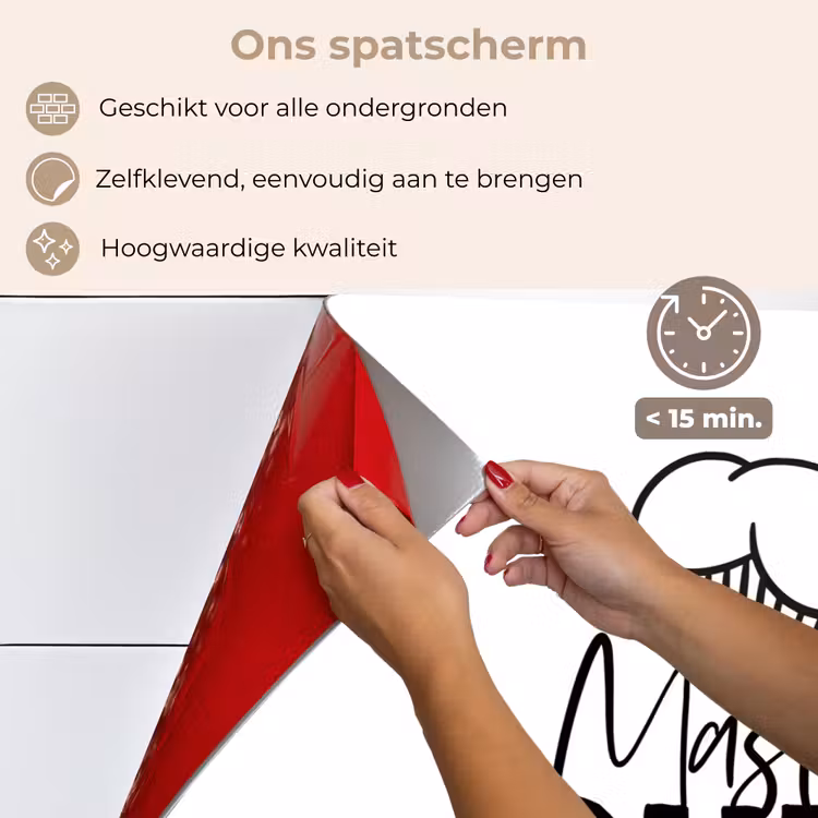 Keuken - Koken - Bakken - Chef - Master Chef - Kok - Tekst keuken achterwand spatscherm klein -spatscherm_NL