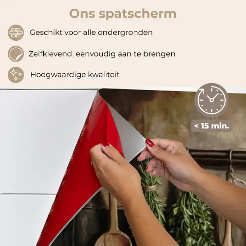 Keukengerei - Rustiek - Tegels - Kruiden keuken achterwand spatscherm klein -spatscherm_NL