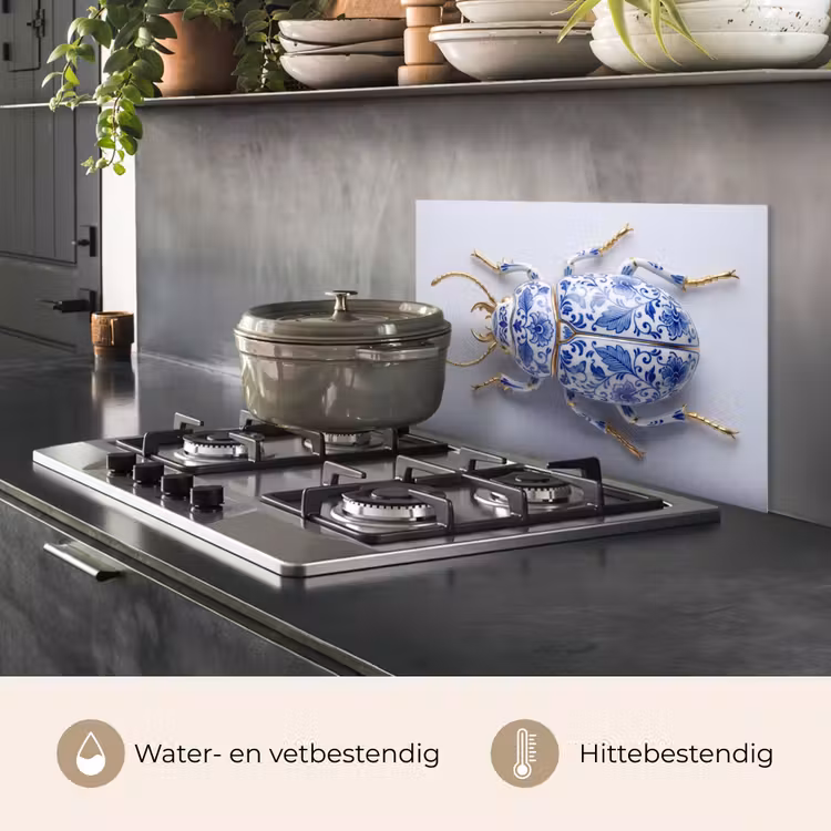Kever - Delfts - Blauw - Goud keuken achterwand spatscherm klein -usp_NL