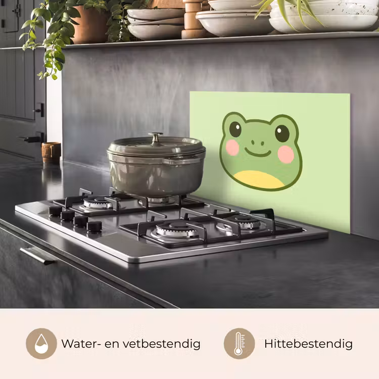 Kikker - Groen - Vriendelijkheid keuken achterwand spatscherm klein -usp_NL