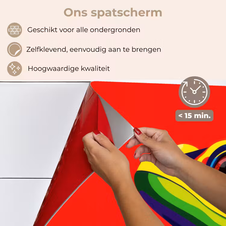 Kikker - Kleurrijk - Strepen - Ogen keuken achterwand spatscherm klein -spatscherm_NL