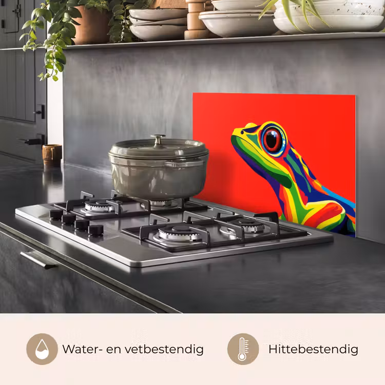 Kikker - Kleurrijk - Strepen - Ogen keuken achterwand spatscherm klein -usp_NL