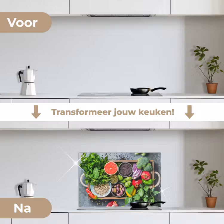 Kist - Fruit - Gezond keuken achterwand spatscherm klein -voor_na_NL