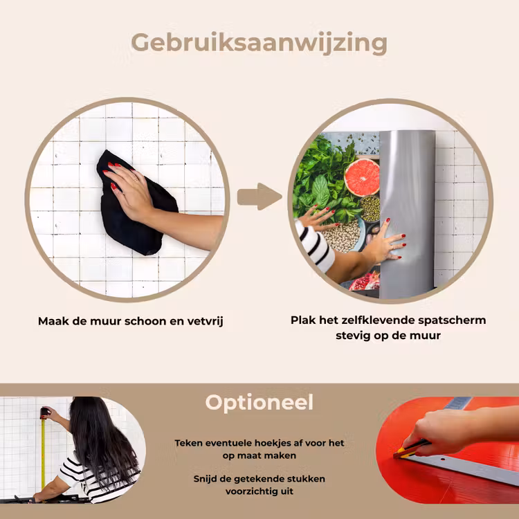 Kist - Fruit - Gezond keuken achterwand spatscherm klein -gebruiksaanwijzing_NL
