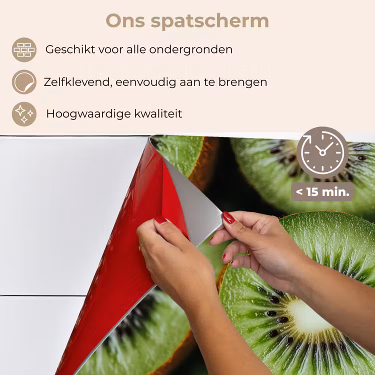 Kiwi - Fruit - Groen keuken achterwand spatscherm klein -spatscherm_NL