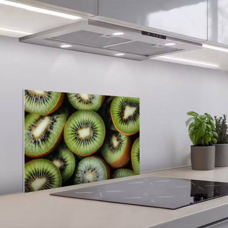 Kiwi - Fruit - Groen keuken achterwand spatscherm klein -3d_schuin
