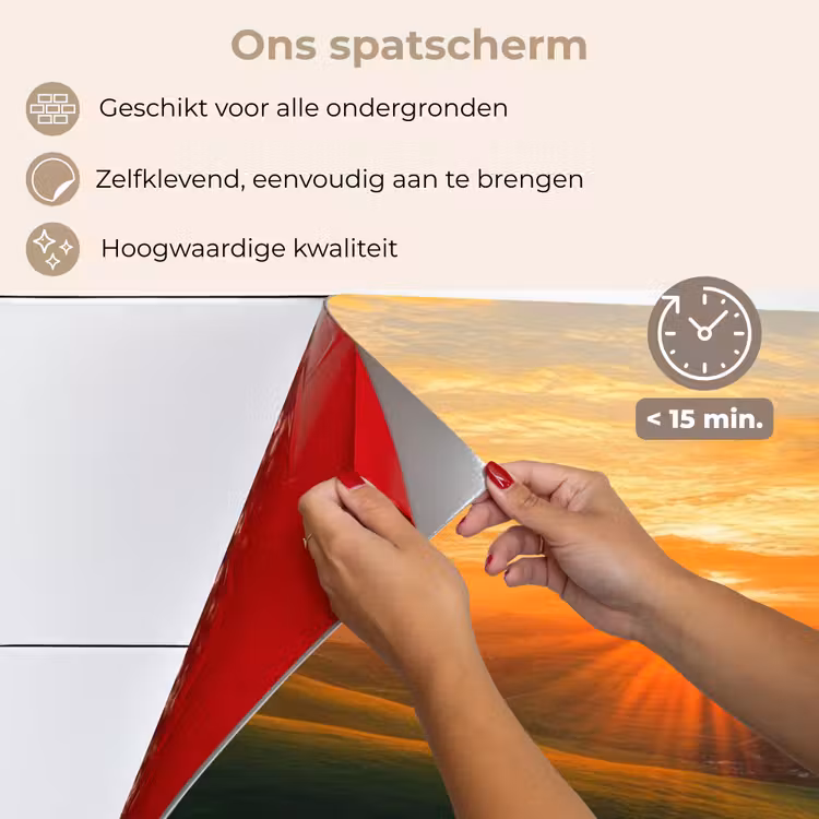 Klaprozen - Bloemen - Heuvels - Zonsondergang keuken achterwand spatscherm klein -spatscherm_NL
