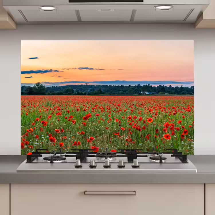 Klaprozen - Landschap - Rood - Bloemen keuken achterwand spatscherm klein -3d_website