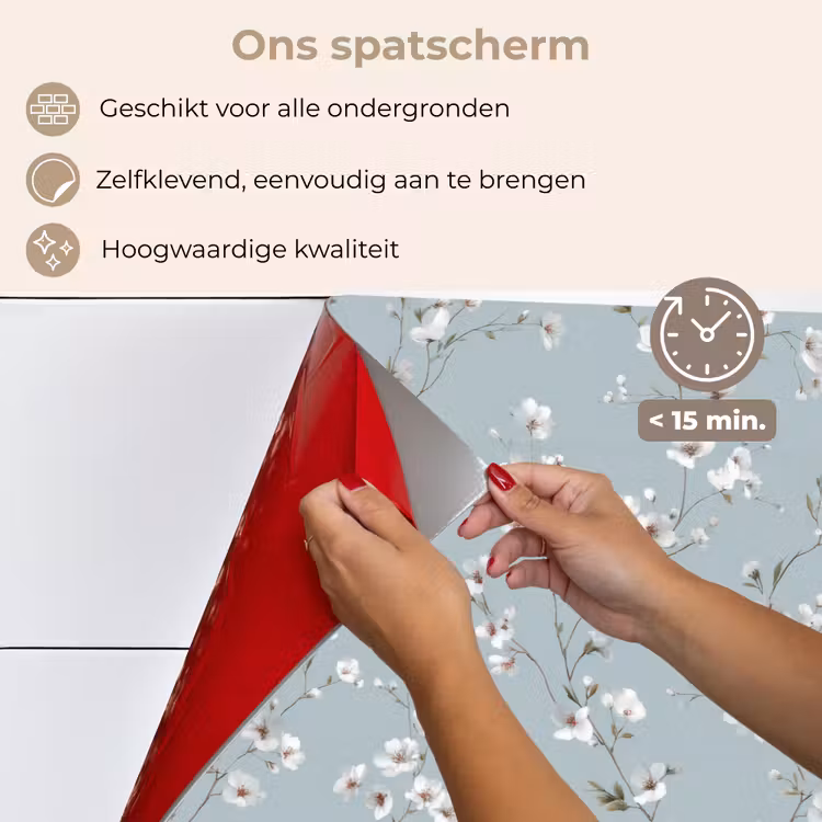 Klassiek - Bloemen - Blauw keuken achterwand spatscherm klein 900 -spatscherm_NL