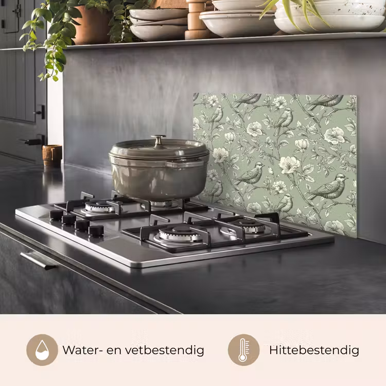 Klassiek - Botanisch - Groen keuken achterwand spatscherm klein 900 -usp_NL
