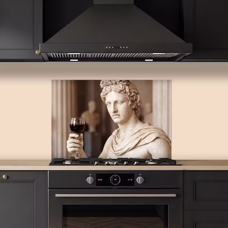 Klassiek - Marmer - Wijn keuken achterwand spatscherm klein -sfeer1