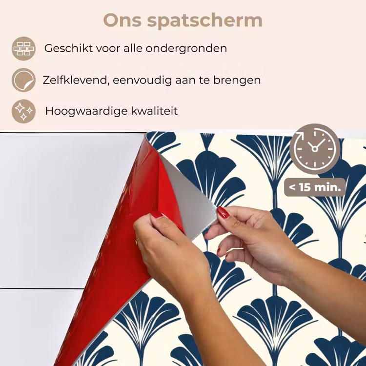 Klassiek - Motief - Blauw keuken achterwand spatscherm klein 900 -spatscherm_NL