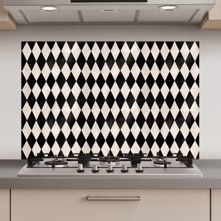 Klassiek - Patroon - Zwart keuken achterwand spatscherm klein 900 -3d_website