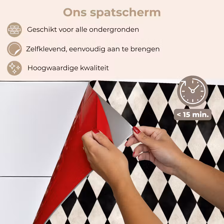 Klassiek - Patroon - Zwart keuken achterwand spatscherm klein 900 -spatscherm_NL