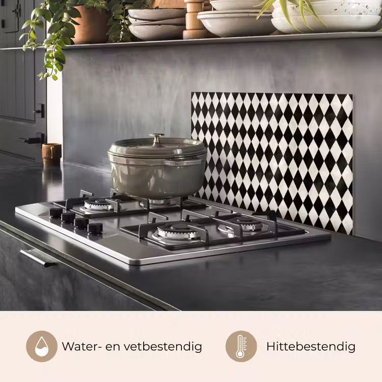 Klassiek - Patroon - Zwart keuken achterwand spatscherm klein 900 -usp_NL