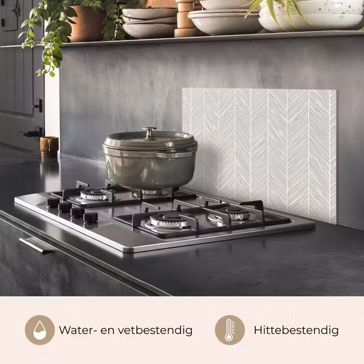 Klassiek - Visgraat - Grijs keuken achterwand spatscherm klein 900 -usp_NL