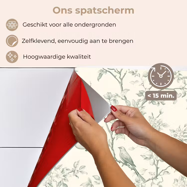 Klassiek - Vogels - Groen keuken achterwand spatscherm klein 900 -spatscherm_NL