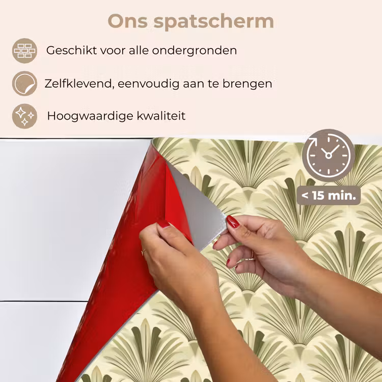 Klassiek - Waaier - Groen keuken achterwand spatscherm klein 900 -spatscherm_NL