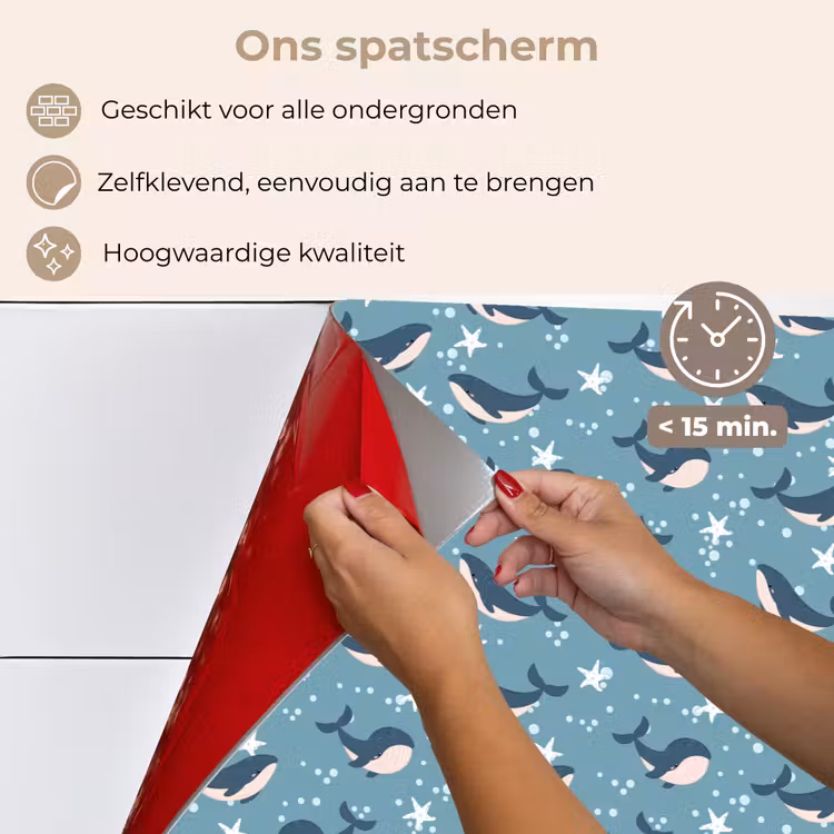 Klein - Oceaan - Walvis - Zeester keuken achterwand spatscherm klein 900 -spatscherm_NL