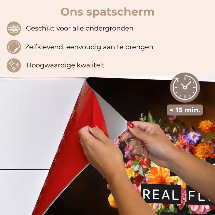 Kleur - Bloemen - Vintage - Bloemenvaas keuken achterwand spatscherm klein -spatscherm_NL