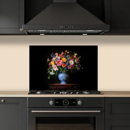 Kleur - Vaas - Bloemen - Boeket keuken achterwand spatscherm klein -sfeer1