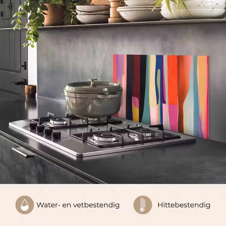 Kleurbanen - Verticaal - Kleurrijk keuken achterwand spatscherm klein -usp_NL