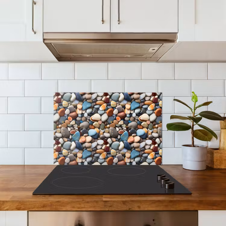 Kleuren - Strepen - Kiezels keuken achterwand spatscherm klein 900 -sfeer2