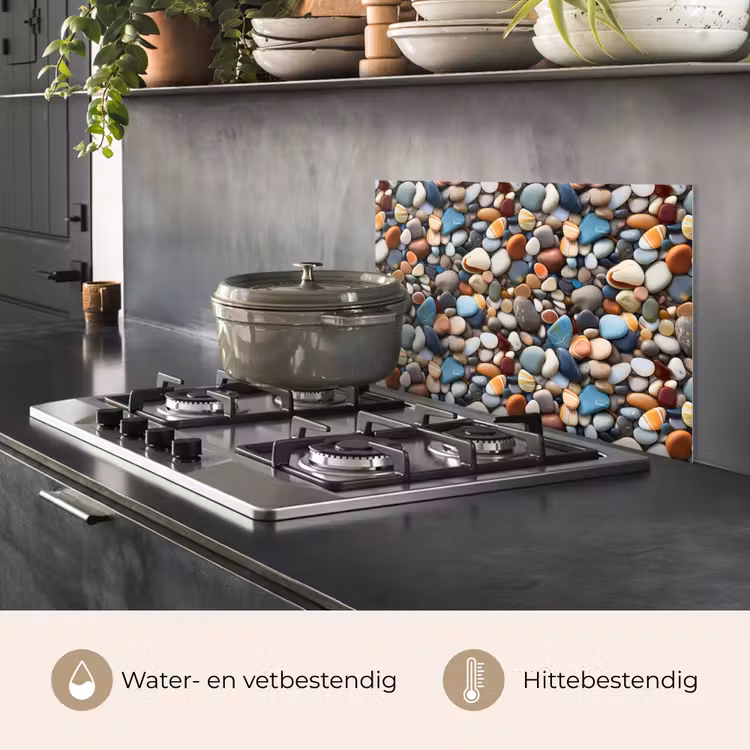 Kleuren - Strepen - Kiezels keuken achterwand spatscherm klein 900 -usp_NL