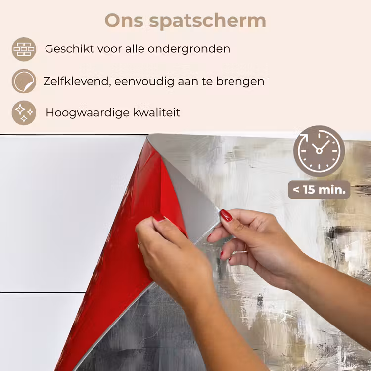 Kleurenpalet - Penseelstreken - Beige - Nevelig keuken achterwand spatscherm klein -spatscherm_NL