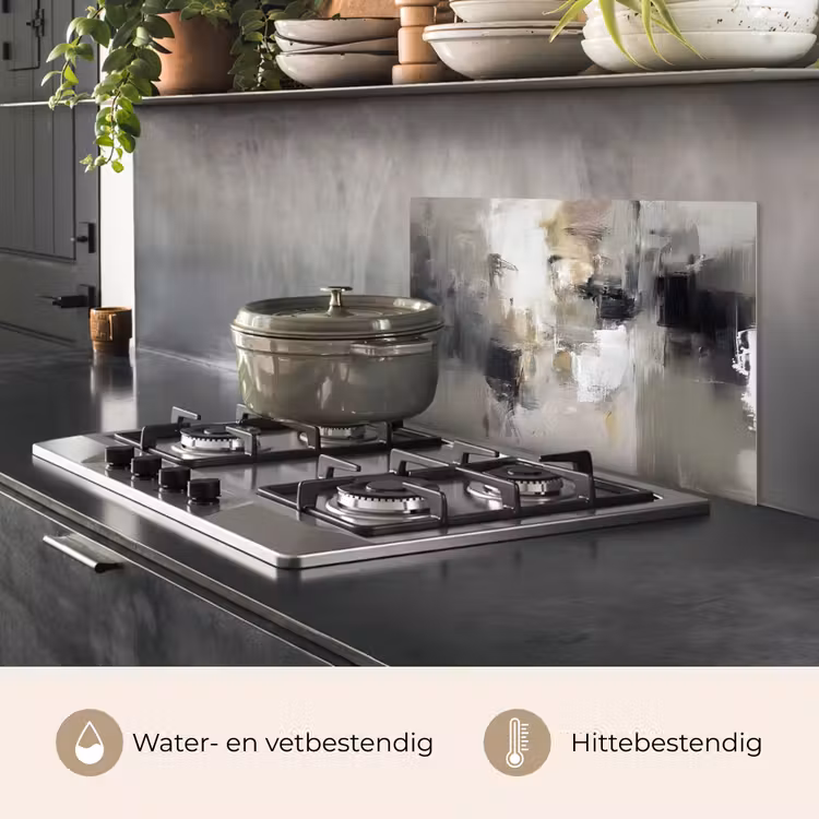 Kleurenpalet - Penseelstreken - Beige - Nevelig keuken achterwand spatscherm klein -usp_NL