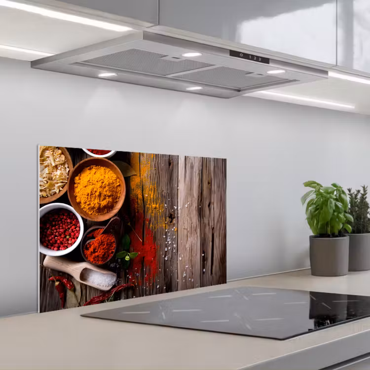 Kleurenpalet van de Natuur keuken achterwand spatscherm klein -3d_schuin