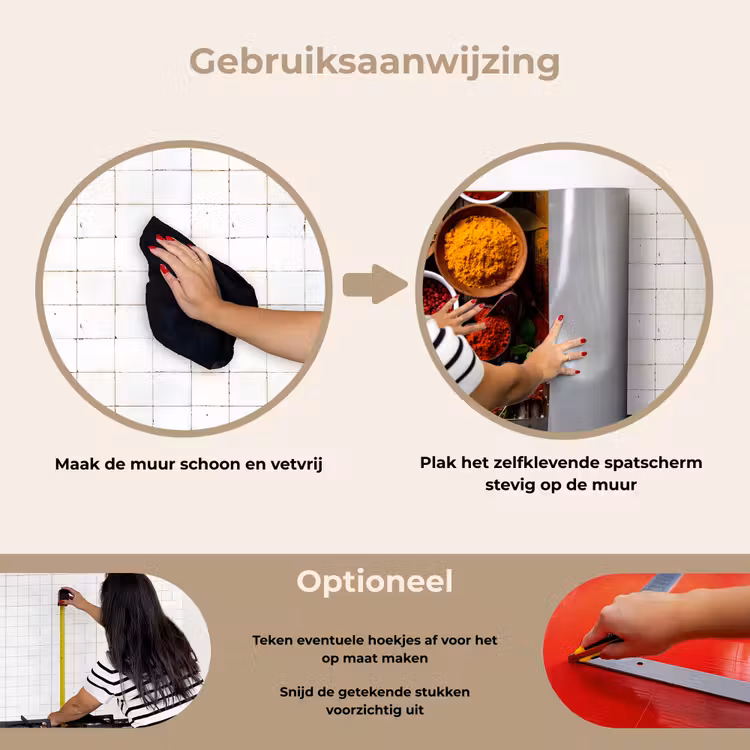 Kleurenpalet van de Natuur keuken achterwand spatscherm klein -gebruiksaanwijzing_NL