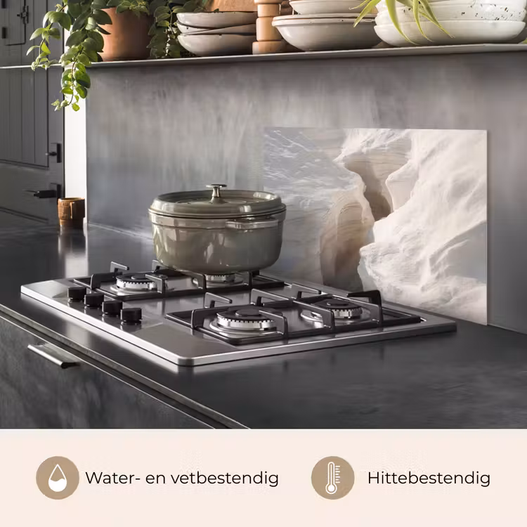 Kloof - Wit - Sneeuw keuken achterwand spatscherm klein -usp_NL