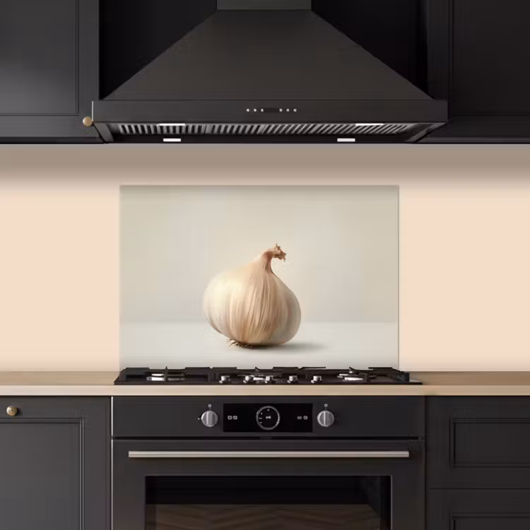 Knoflook - Natuurlijk - Beige keuken achterwand spatscherm klein -sfeer1