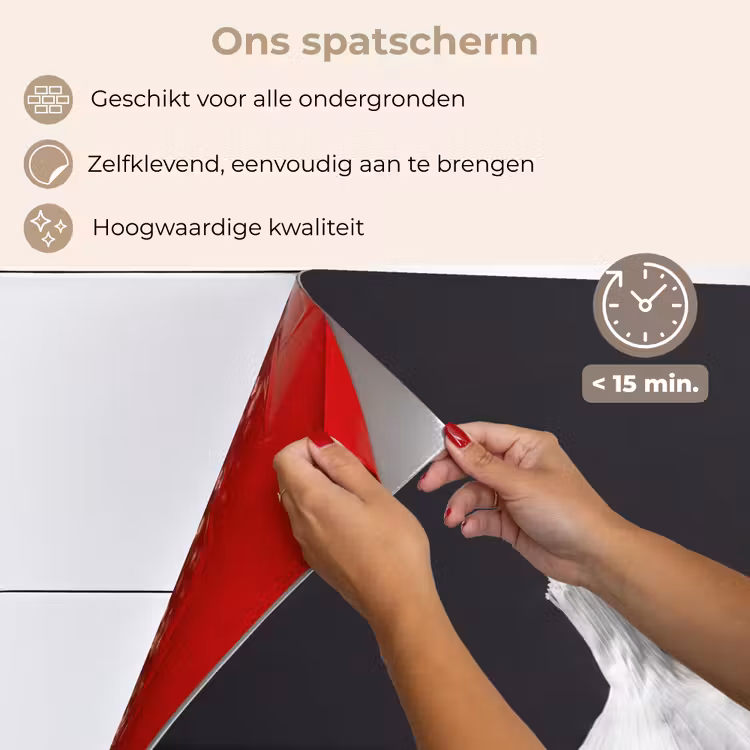Knoflook - Zwart - Wit keuken achterwand spatscherm klein -spatscherm_NL