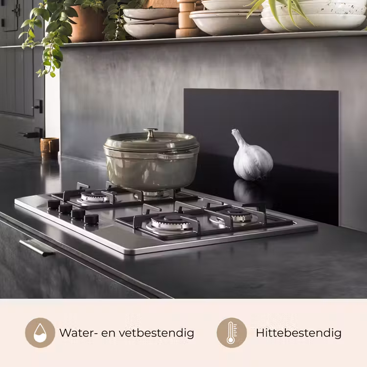 Knoflook - Zwart - Wit keuken achterwand spatscherm klein -usp_NL