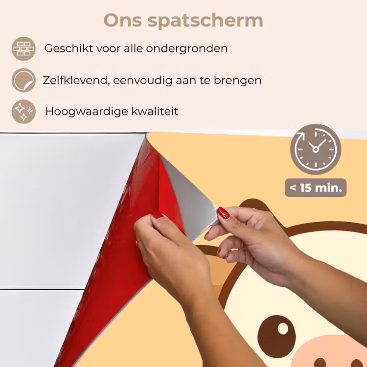 Koe - Oranje - Cartoon keuken achterwand spatscherm klein -spatscherm_NL
