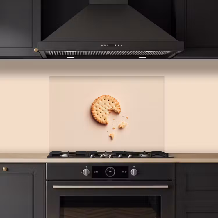 Koekje - Kruimels - beige keuken achterwand spatscherm klein -sfeer1